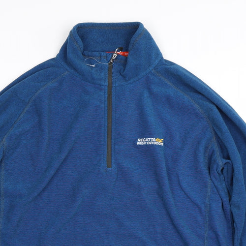 Regetta Mens Blue Striped  Pullover Sweatshirt Size XL