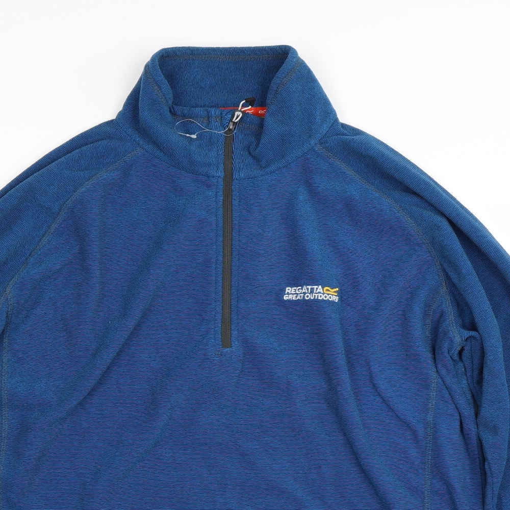 Regetta Mens Blue Striped  Pullover Sweatshirt Size XL