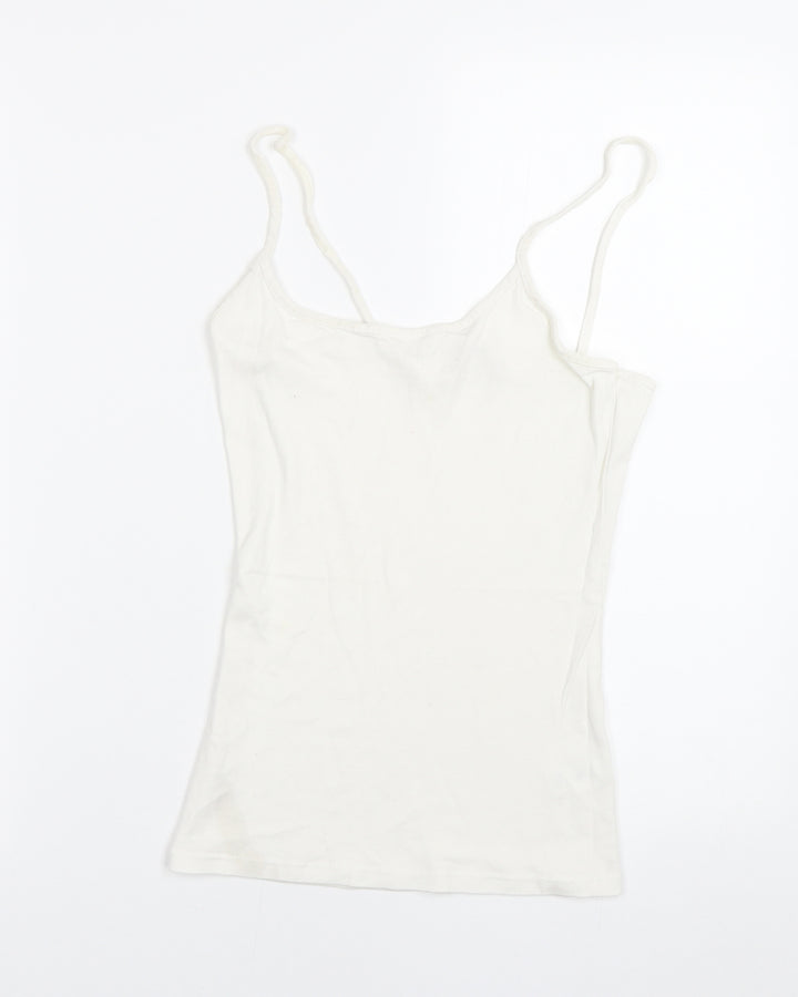 TU Womens White Basic Tank Size 10