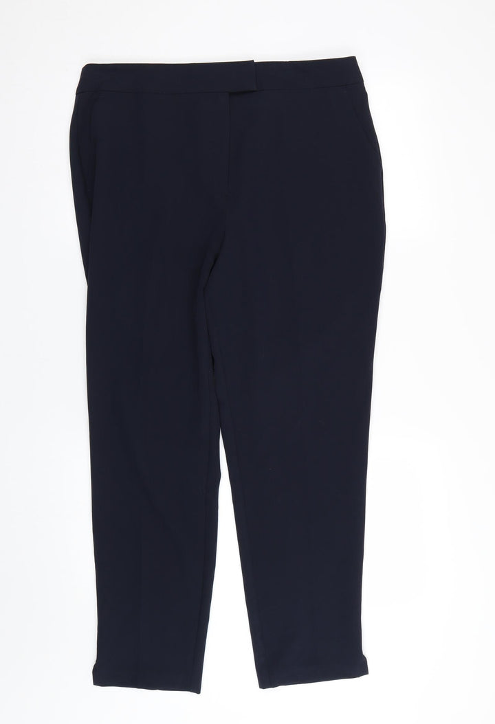 F&F Womens Blue Trousers Size 14 L25 in