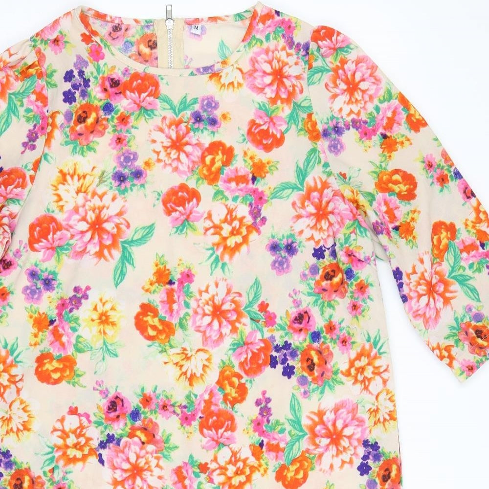 Preworn Womens Beige Floral  T-Shirt Dress  Size M