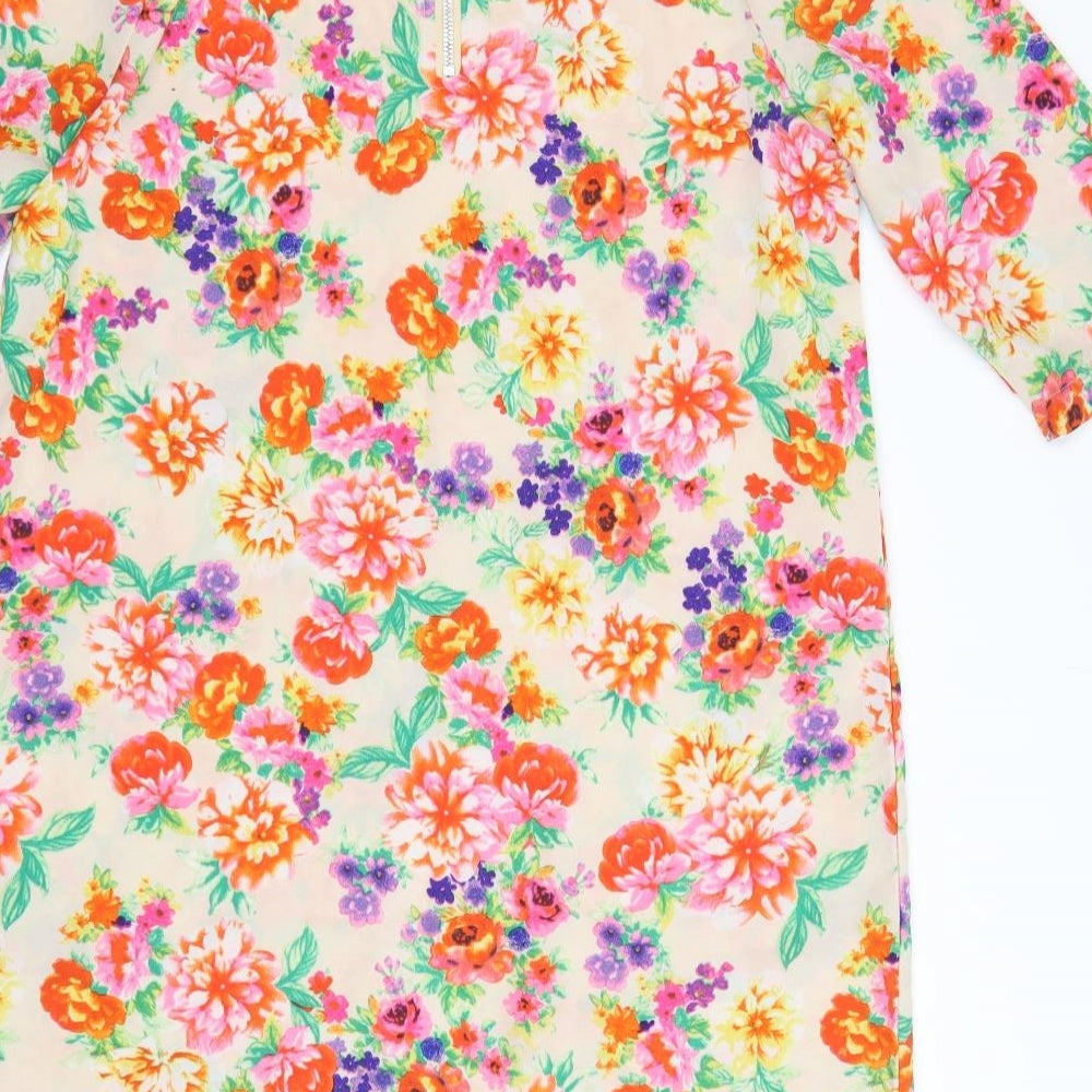 Preworn Womens Beige Floral  T-Shirt Dress  Size M