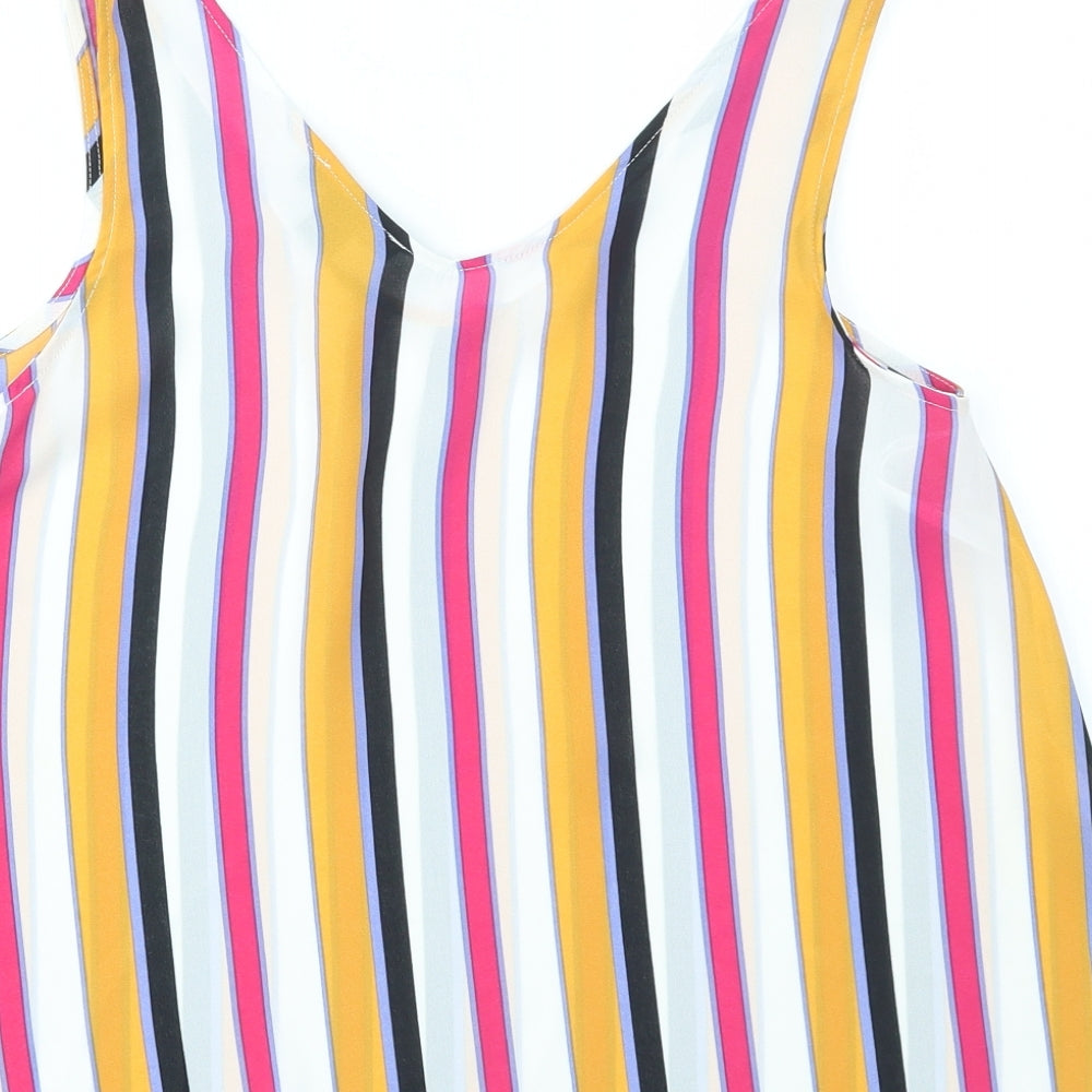 Primark Womens Multicoloured Striped  Basic Blouse Size 8