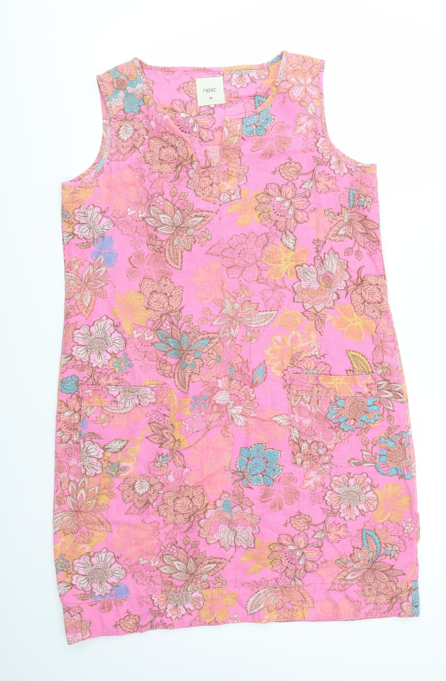 NEXT Womens Pink Geometric  Fit & Flare  Size 14
