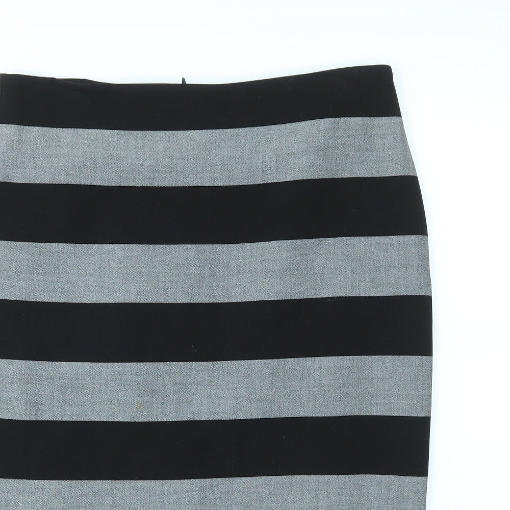 M&S Womens Multicoloured Striped  A-Line Skirt Size 14