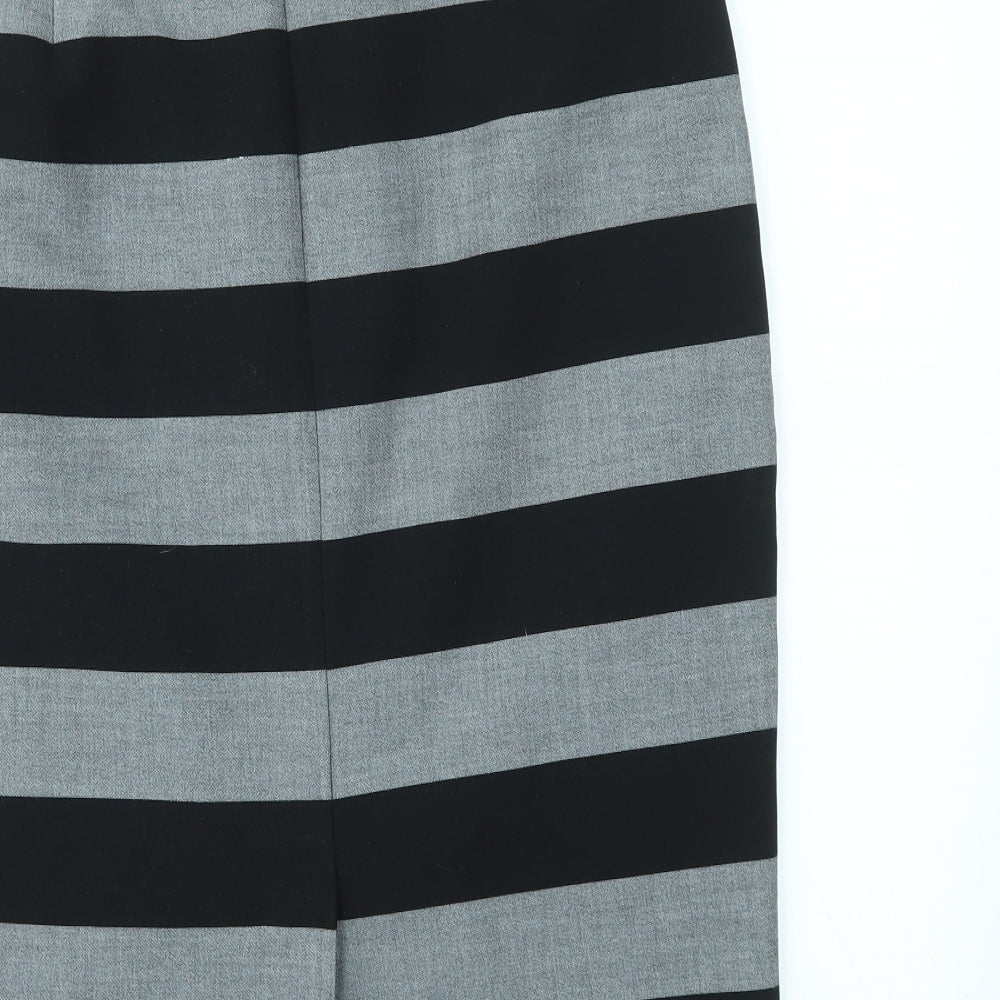 M&S Womens Multicoloured Striped  A-Line Skirt Size 14