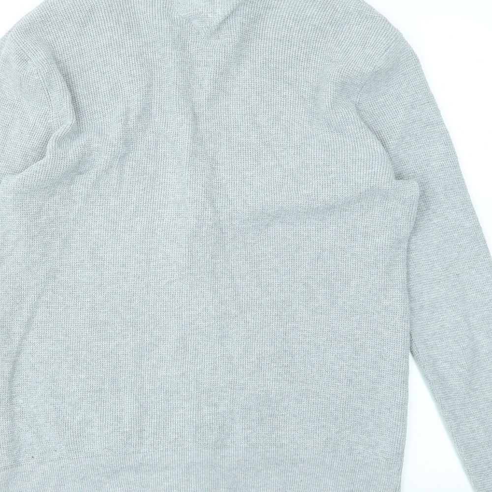 HILFIGER Mens Grey   Cardigan Jumper Size XL