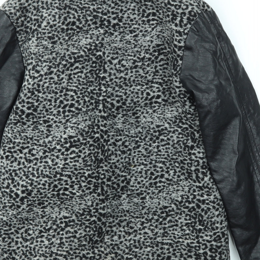 YD Girls Green Animal Print  Basic Coat Coat Size 11-12 Years