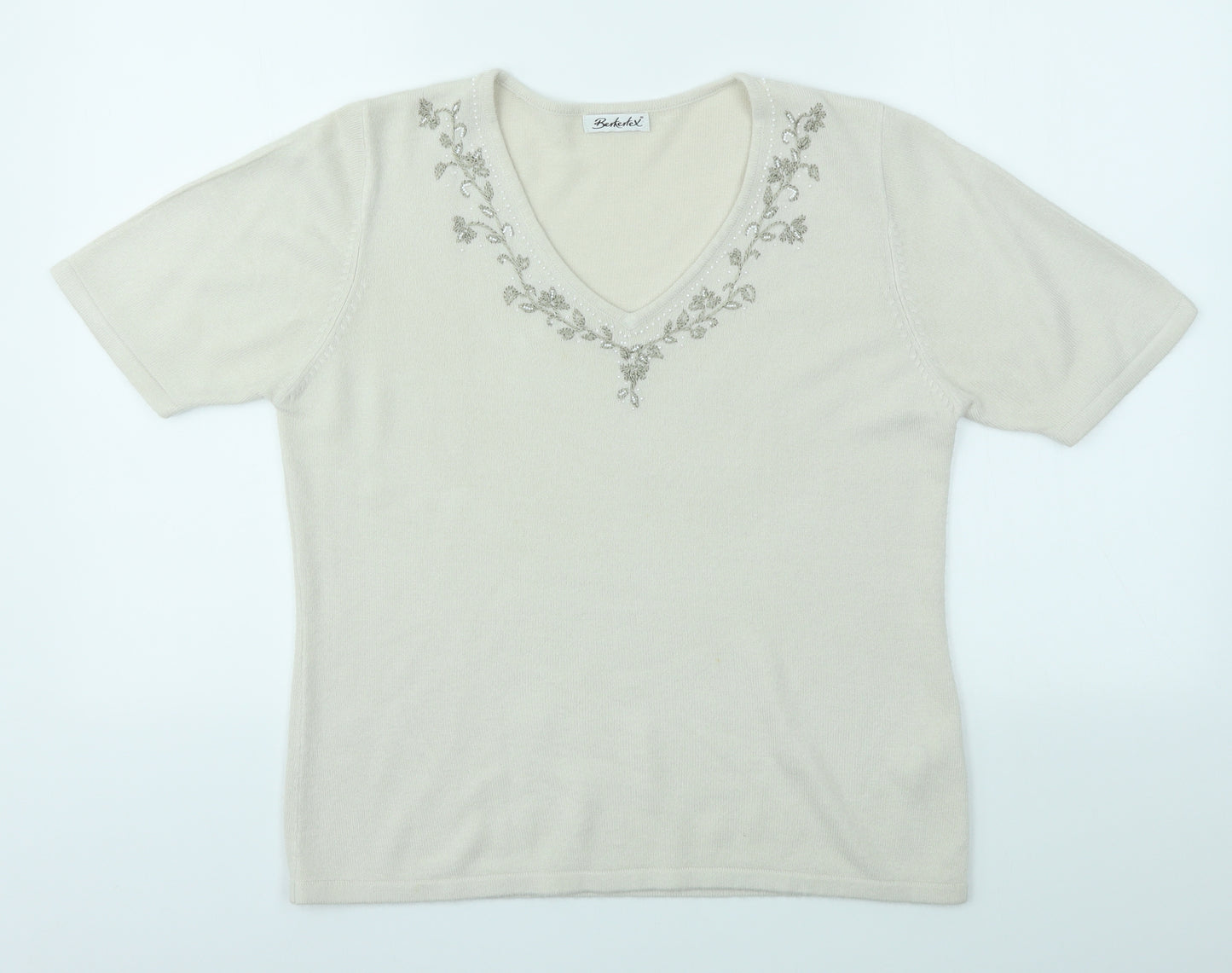 Berkertex Womens Ivory   Basic T-Shirt Size 10
