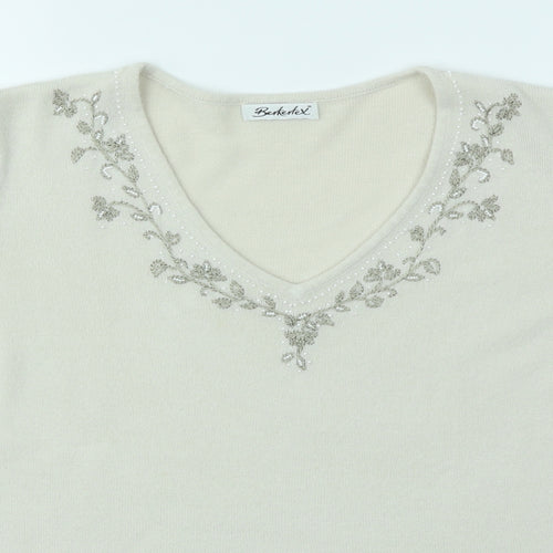 Berkertex Womens Ivory   Basic T-Shirt Size 10