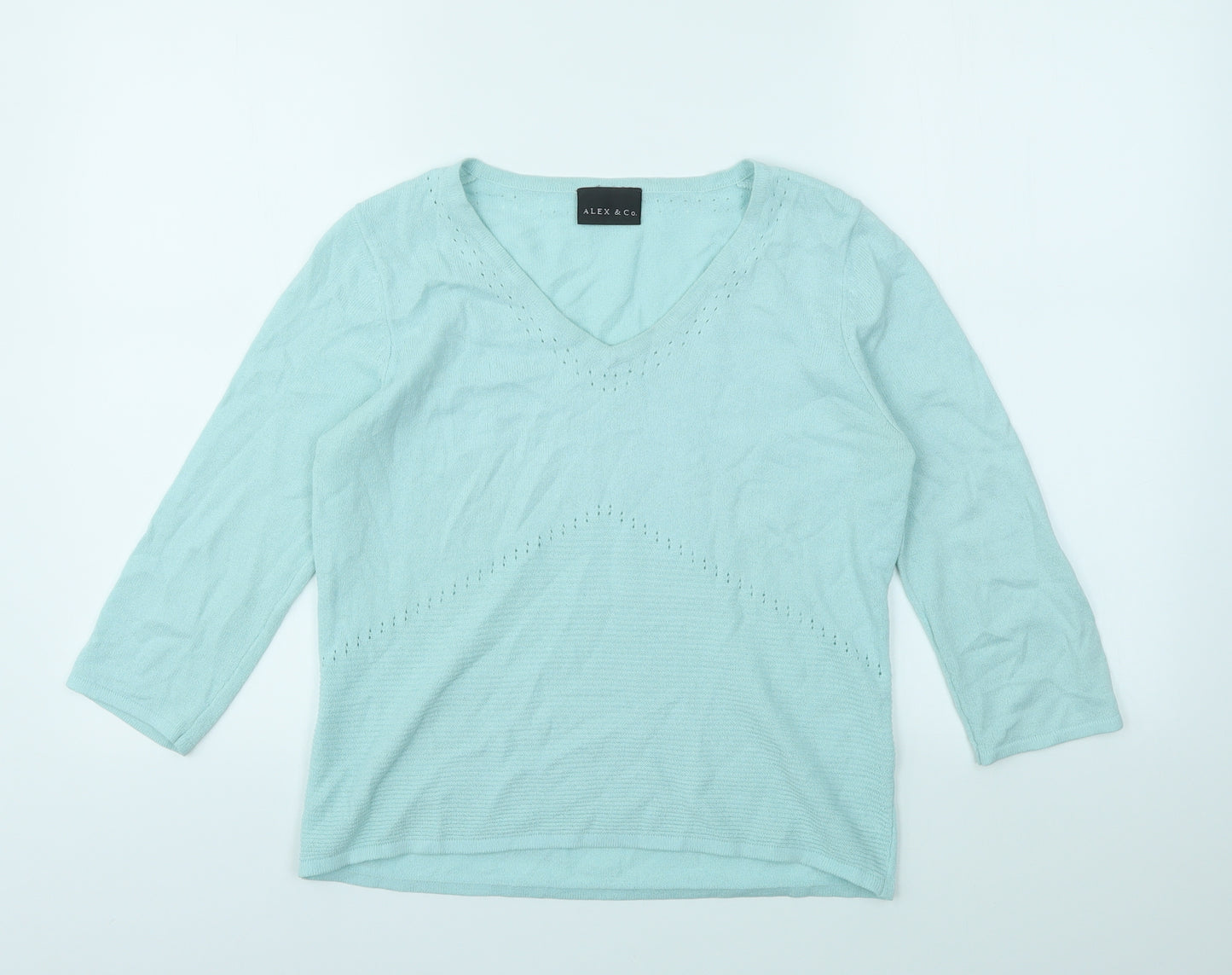 ALEX &CO Womens Blue   Basic T-Shirt Size 8