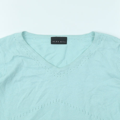 ALEX &CO Womens Blue   Basic T-Shirt Size 8