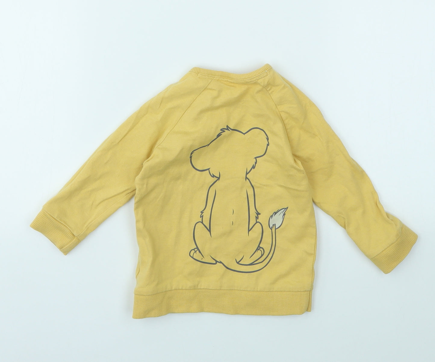 George Girls Yellow Animal Print  Pullover Jumper Size 6-9 Months