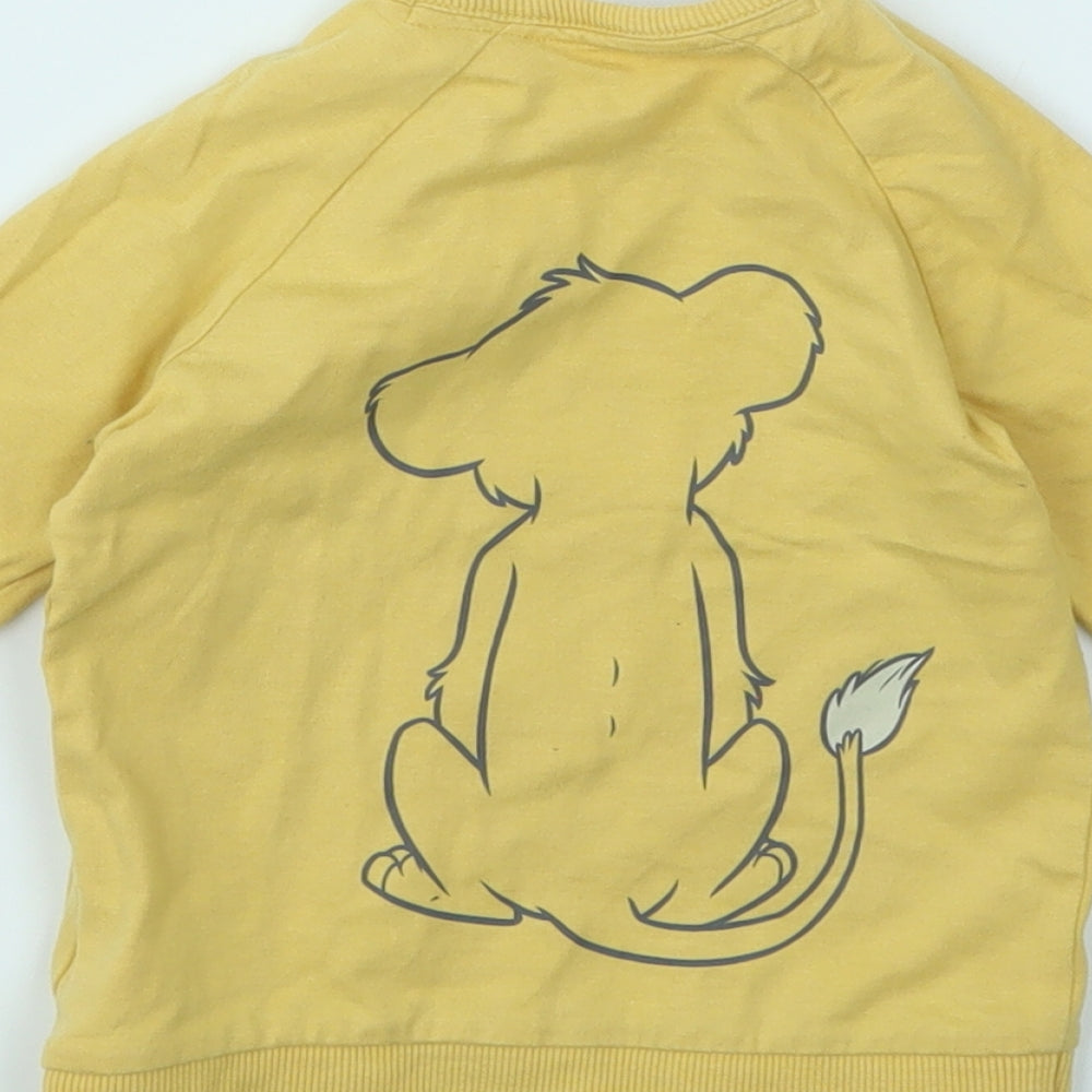 George Girls Yellow Animal Print  Pullover Jumper Size 6-9 Months