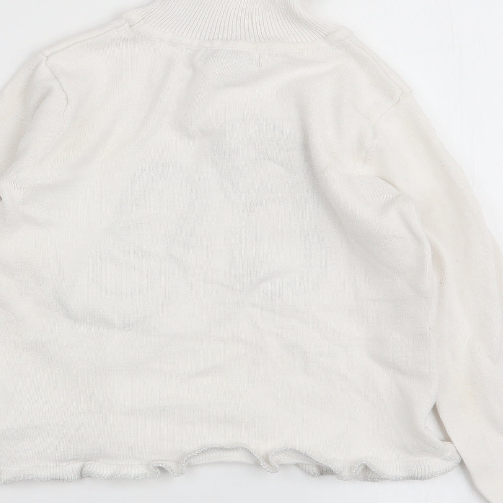 Miss Mona Mouse Girls White   Pullover Jumper Size 4-5 Years