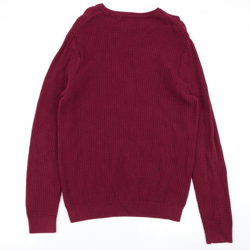 M&S Mens Red   Pullover Jumper Size L