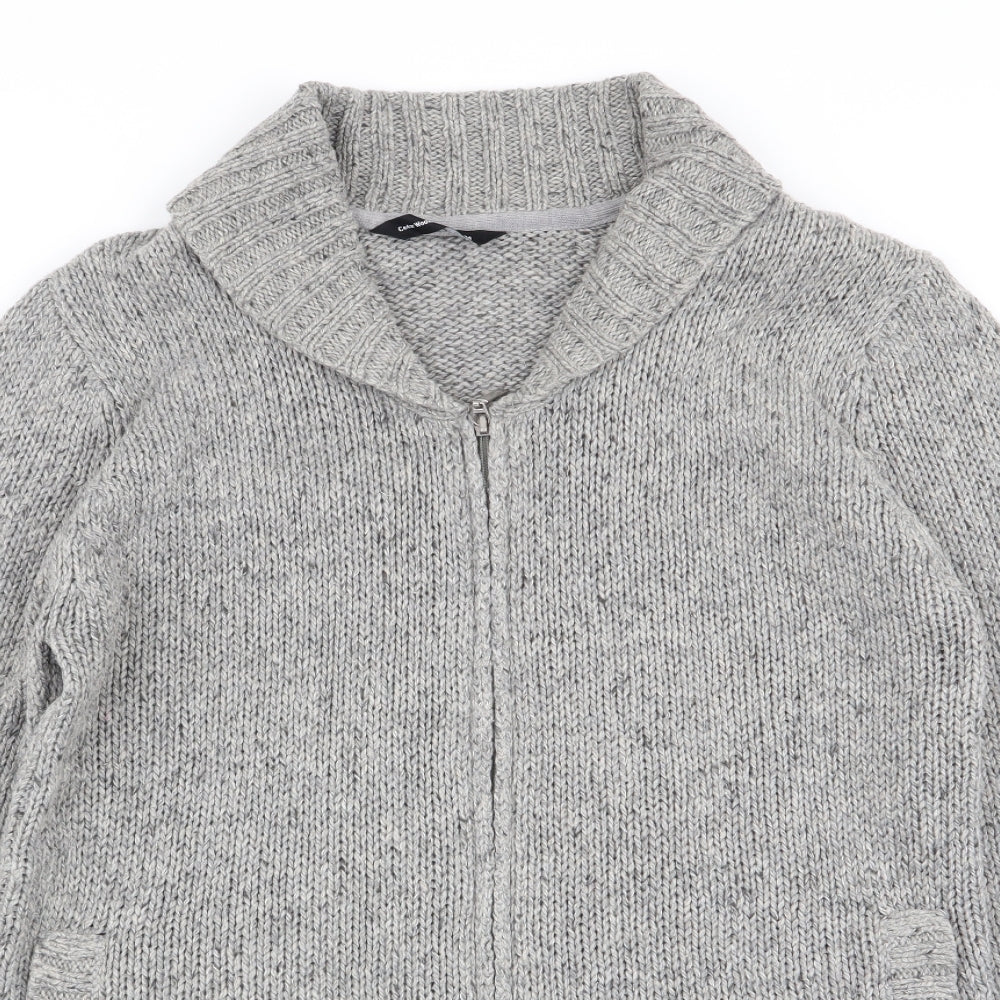 Cedar Wood State Mens Grey   Full Zip Jumper Size M
