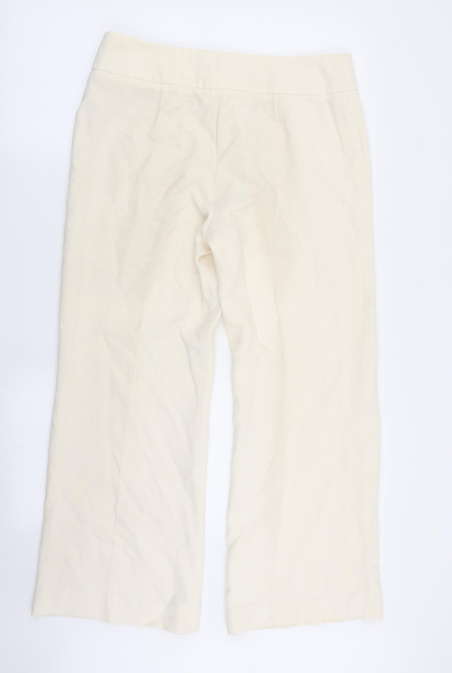 M&S Womens White   Trousers  Size 12 L26 in