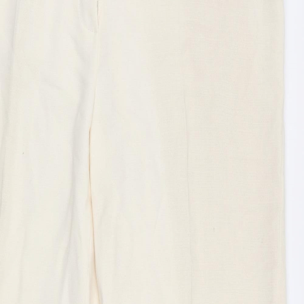 M&S Womens White   Trousers  Size 12 L26 in