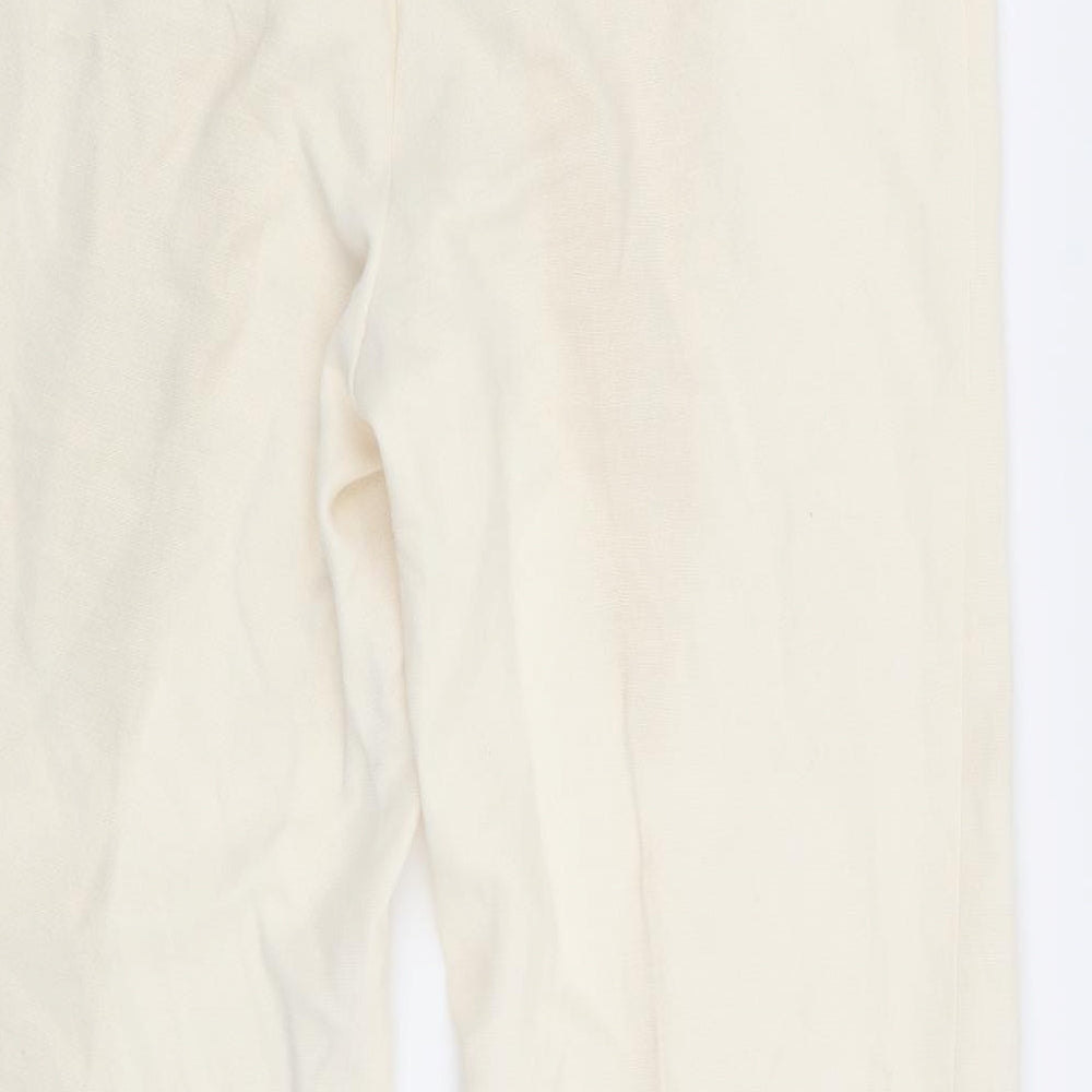 M&S Womens White   Trousers  Size 12 L26 in