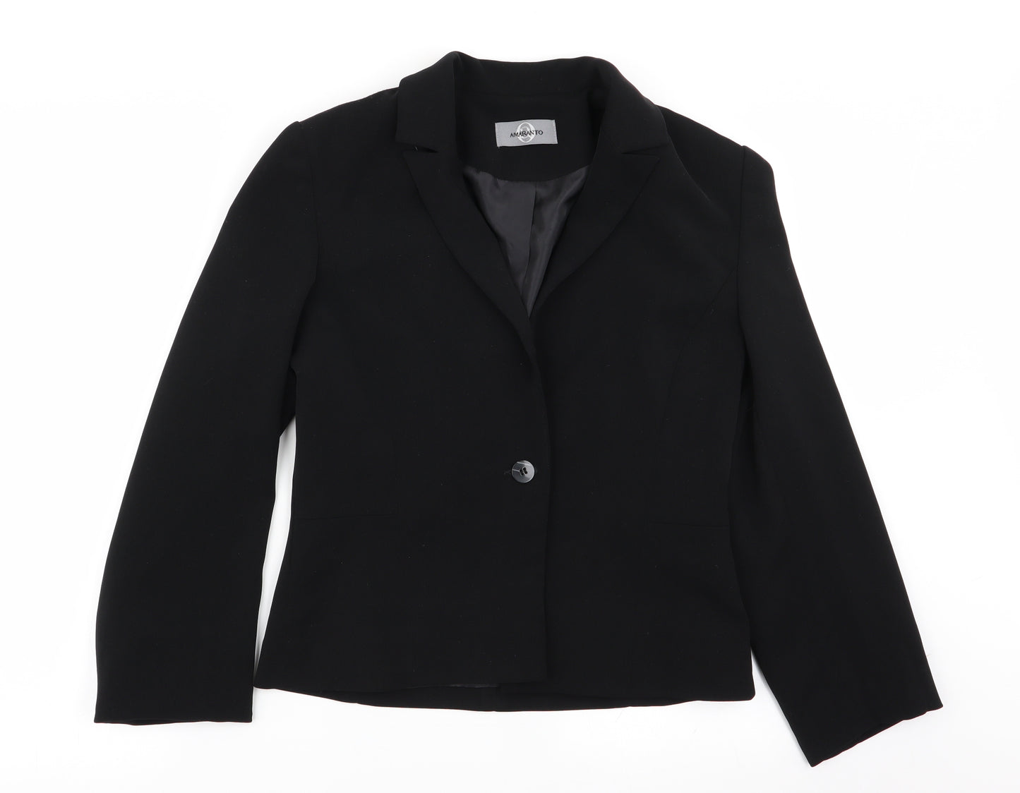 AMARANTO Womens Black   Jacket Blazer Size 10