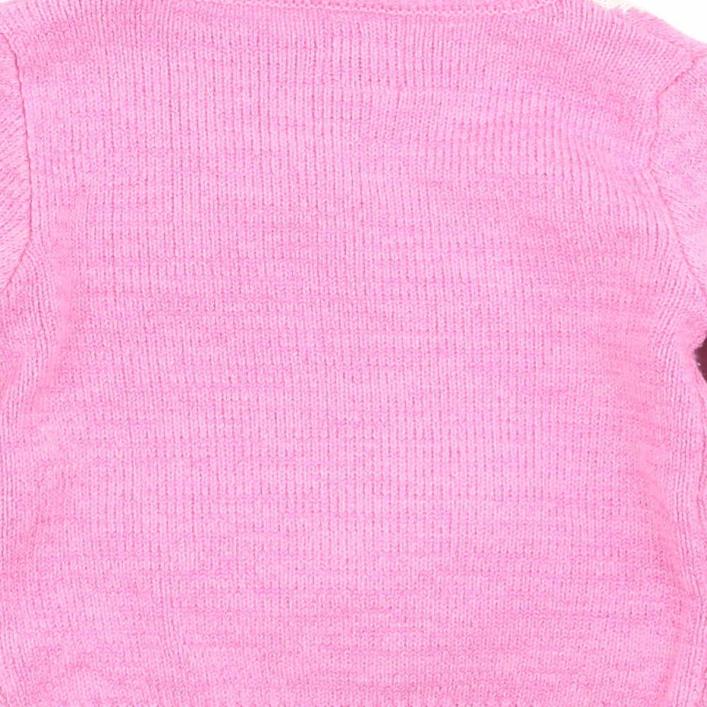 Asda George Girls Pink   Pullover Jumper Size 2-3 Years  - christmas