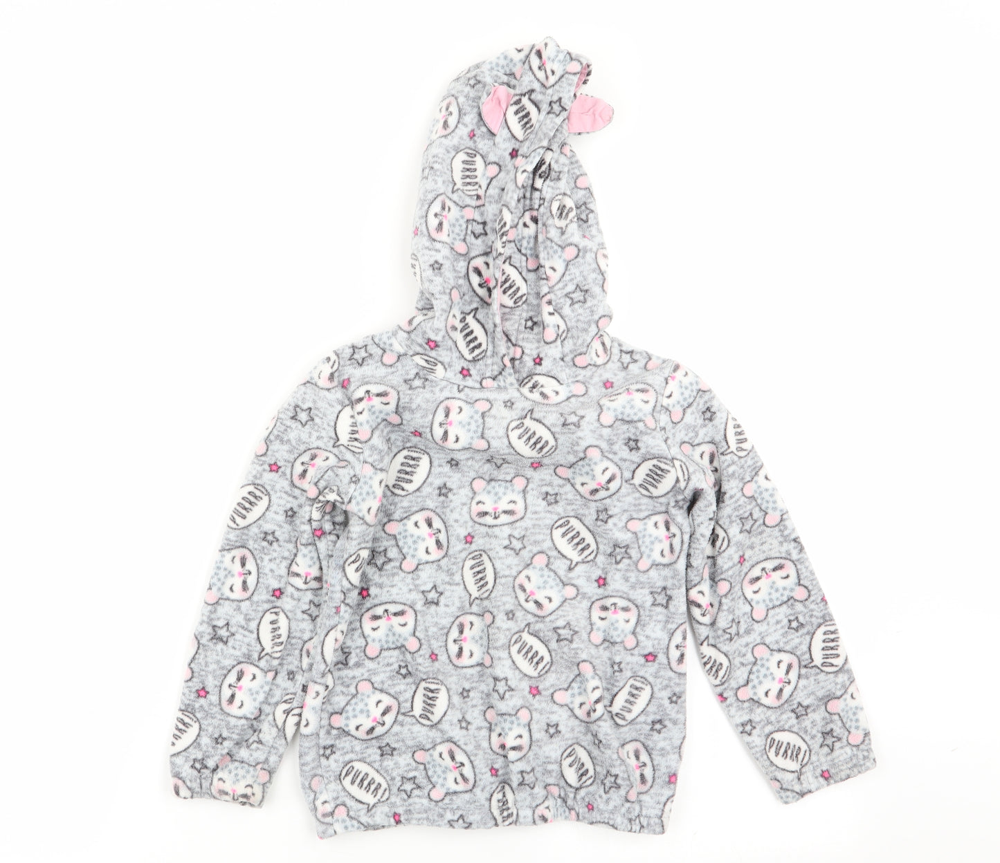Nutmeg Girls Grey Geometric  Pullover Jumper Size 3-4 Years