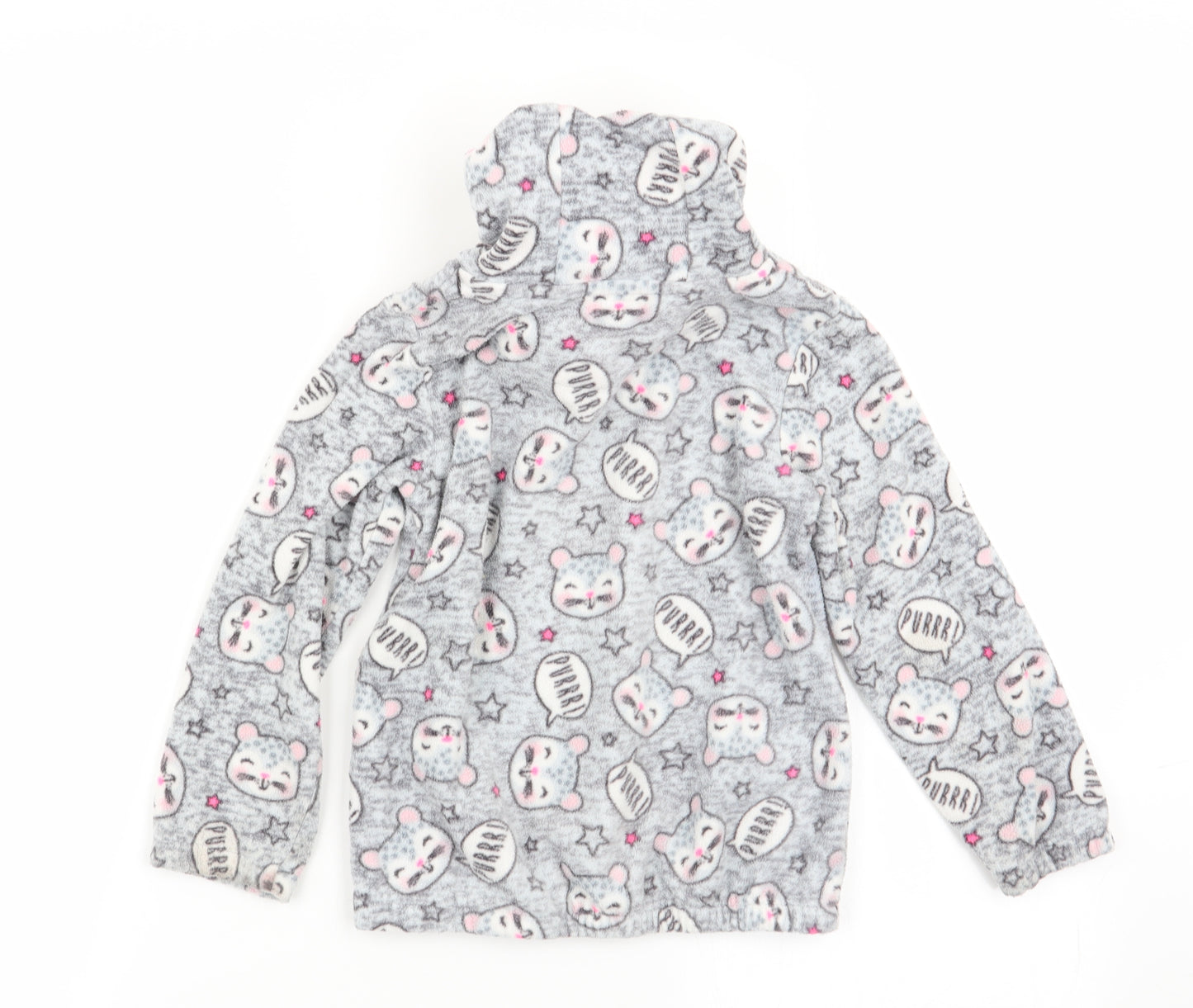Nutmeg Girls Grey Geometric  Pullover Jumper Size 3-4 Years