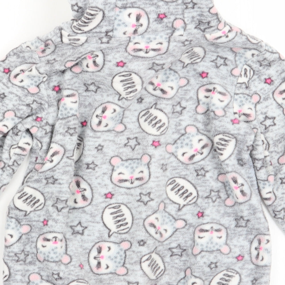 Nutmeg Girls Grey Geometric  Pullover Jumper Size 3-4 Years