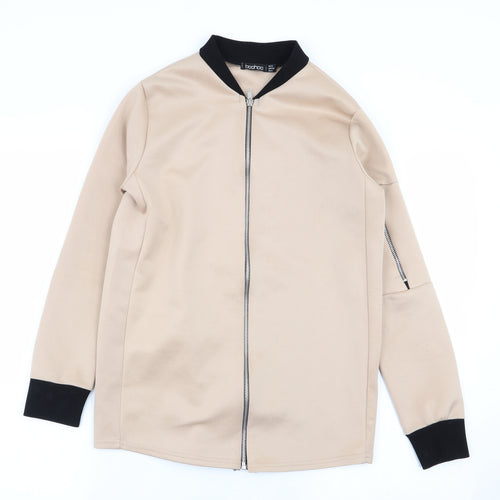 Boohoo Womens Beige   Full Zip Jumper Size 8