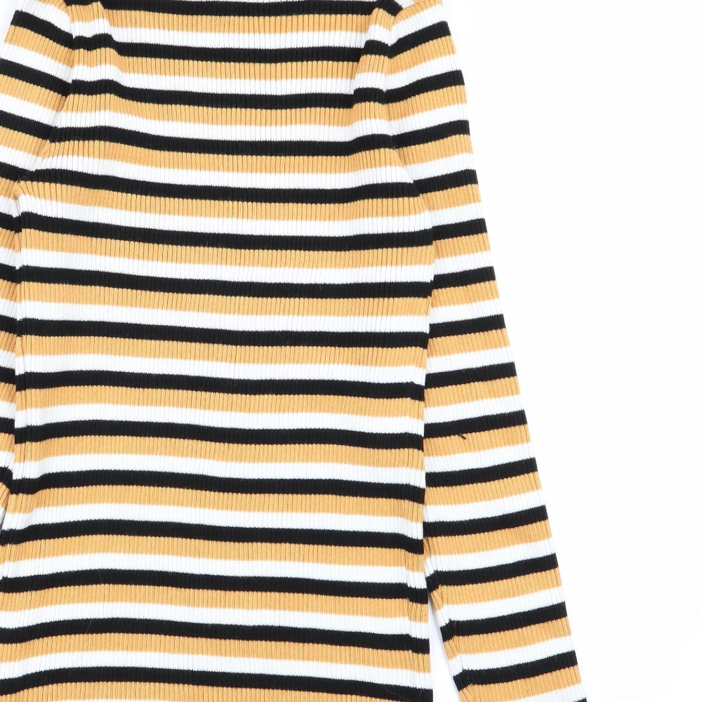 Primark Girls Multicoloured Striped  Basic T-Shirt Size 12-13 Years