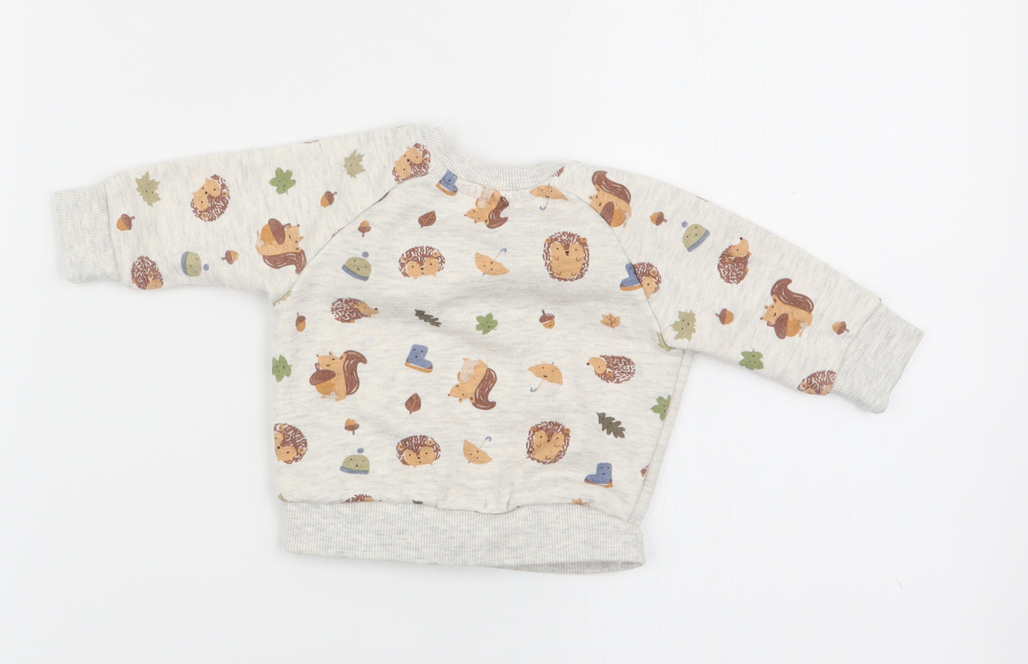 Primark Baby Beige Animal Print  Pullover Jumper Size 0-3 Months