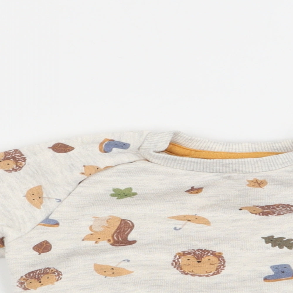 Primark Baby Beige Animal Print  Pullover Jumper Size 0-3 Months