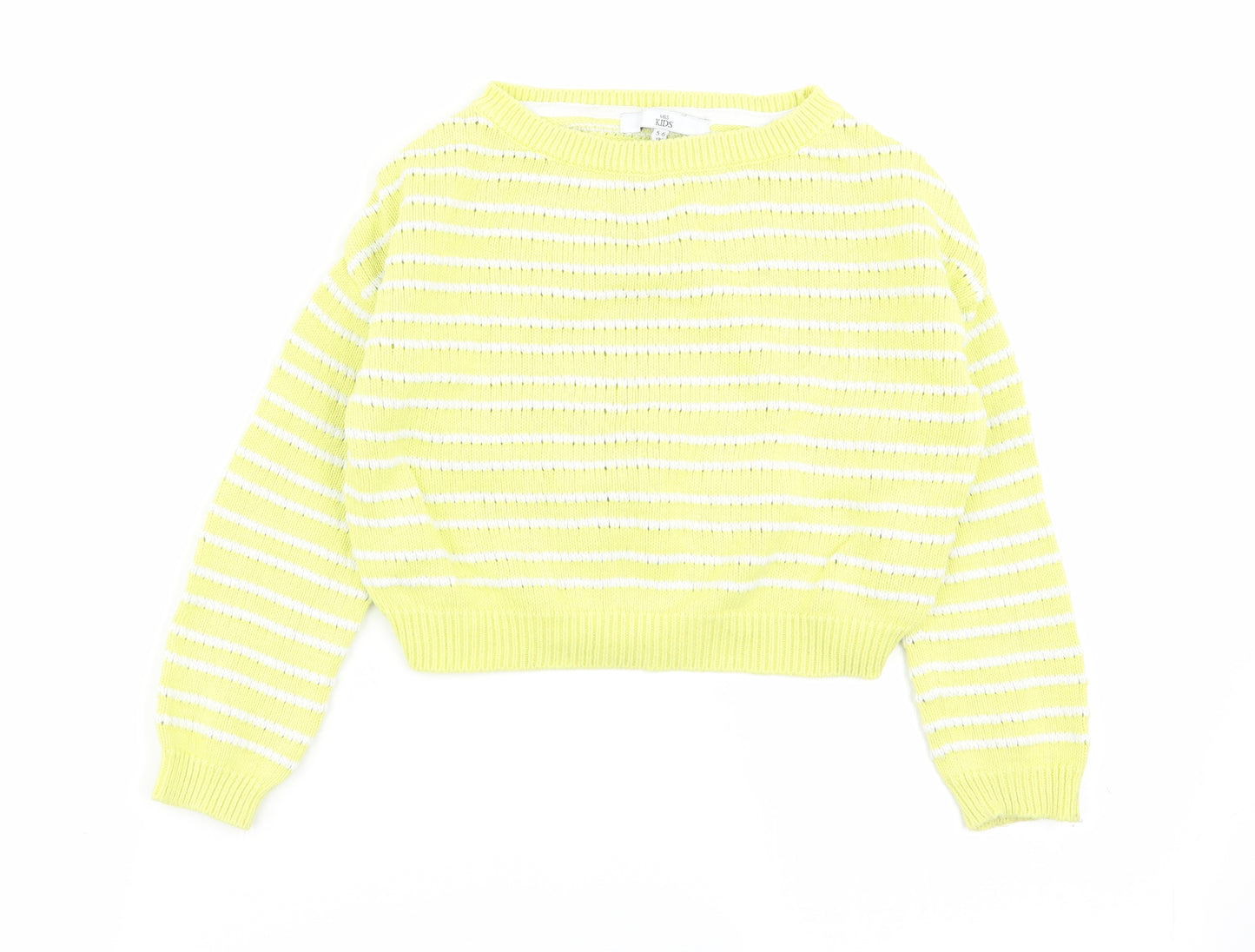 M&S Girls Multicoloured Striped  Pullover Jumper Size 5-6 Years