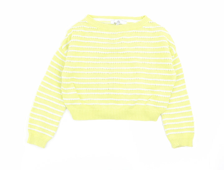 M&S Girls Multicoloured Striped  Pullover Jumper Size 5-6 Years