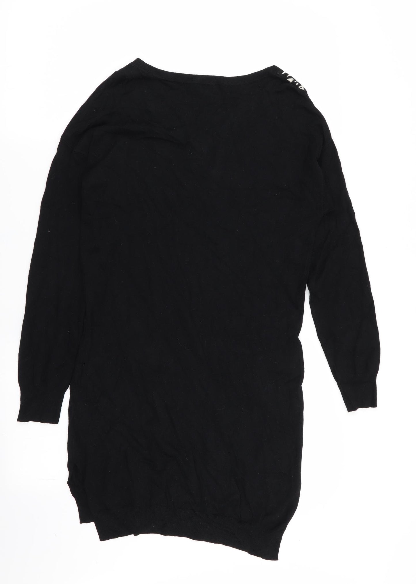 Asda George Womens Black Geometric  Jumper Dress  Size 8