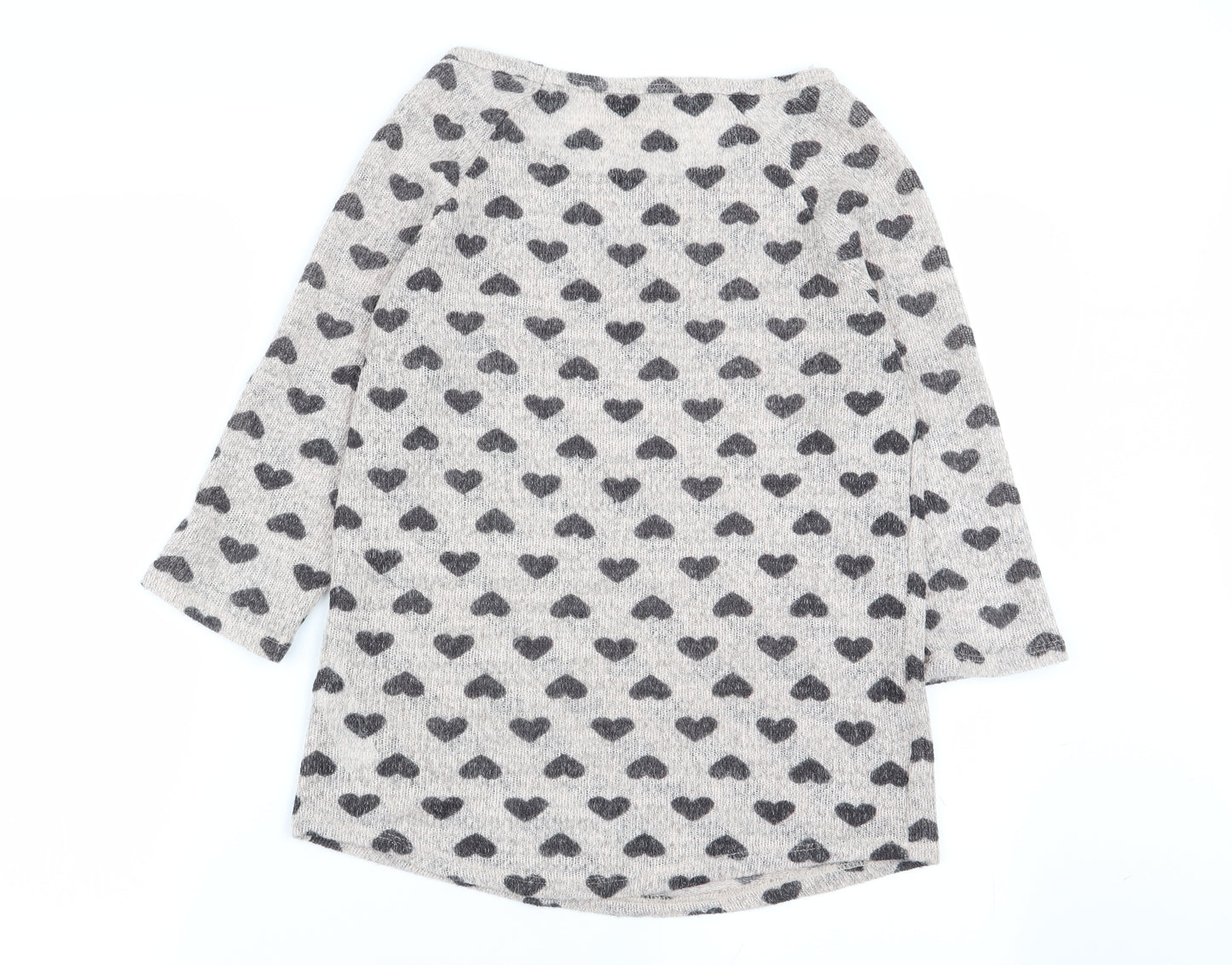 New Look Womens Beige Geometric  Basic T-Shirt Size 12