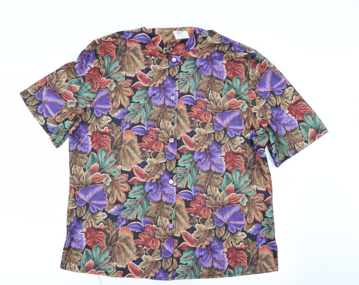 amari Womens Multicoloured Floral  Basic Button-Up Size 16