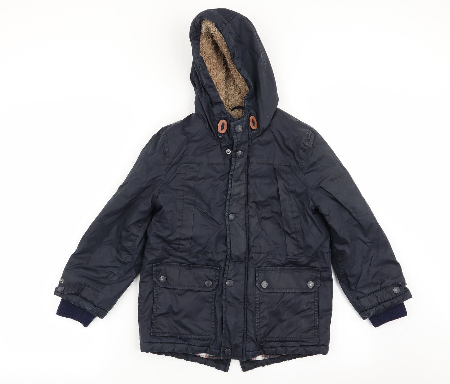 Asda George Boys Blue   Basic Coat Coat Size 7-8 Years