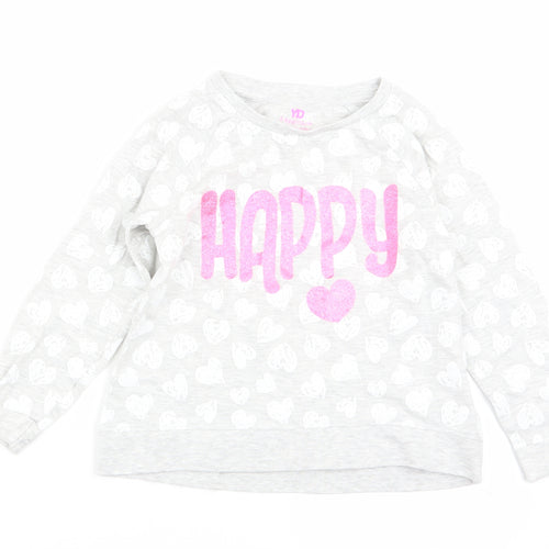 Primark Girls Grey Geometric  Basic T-Shirt Size 5-6 Years