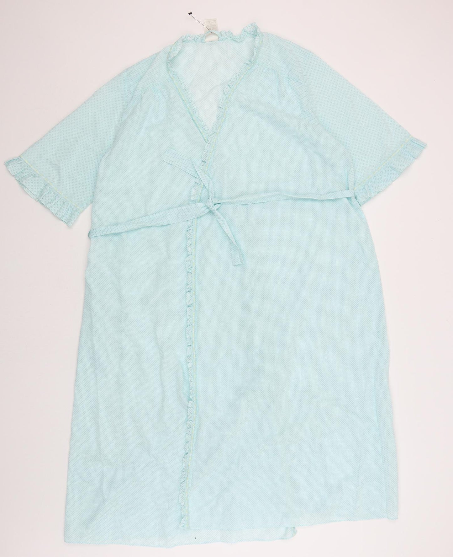 St Michael Womens Blue Polka Dot  Kimono Gown Size L