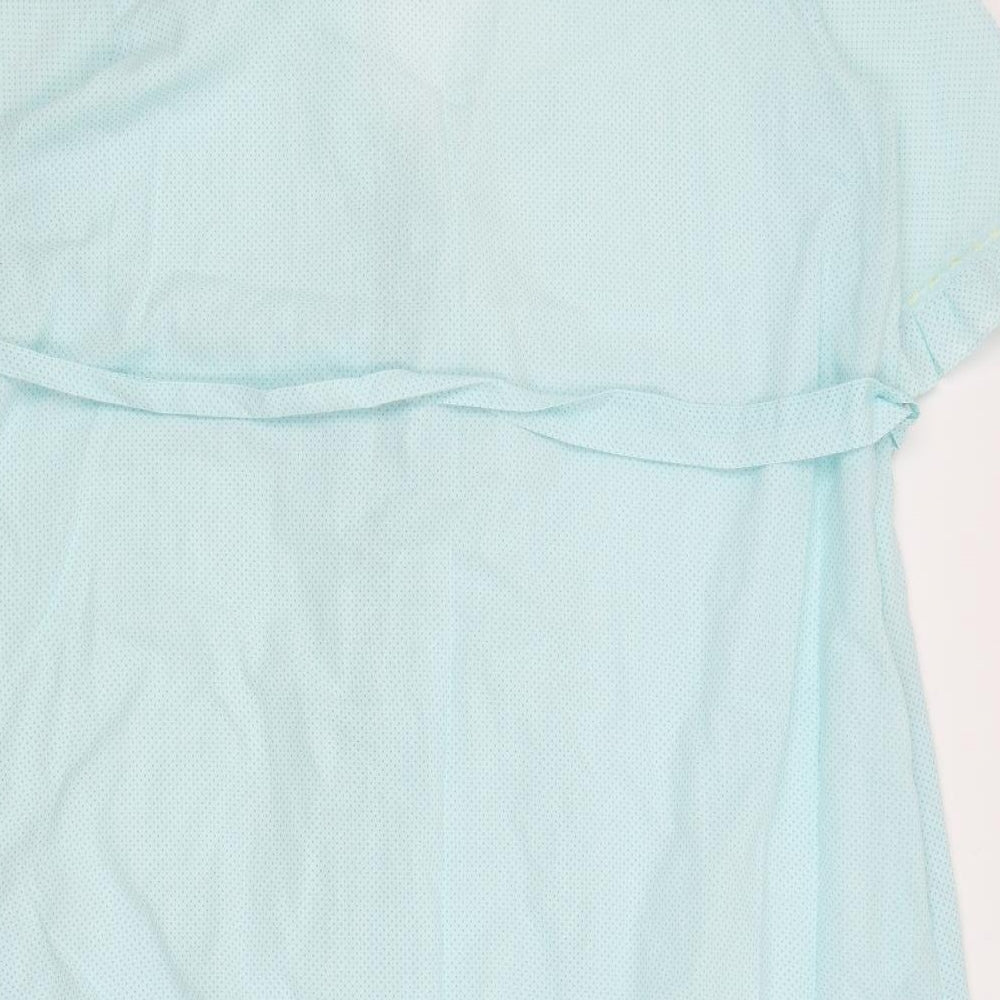 St Michael Womens Blue Polka Dot  Kimono Gown Size L