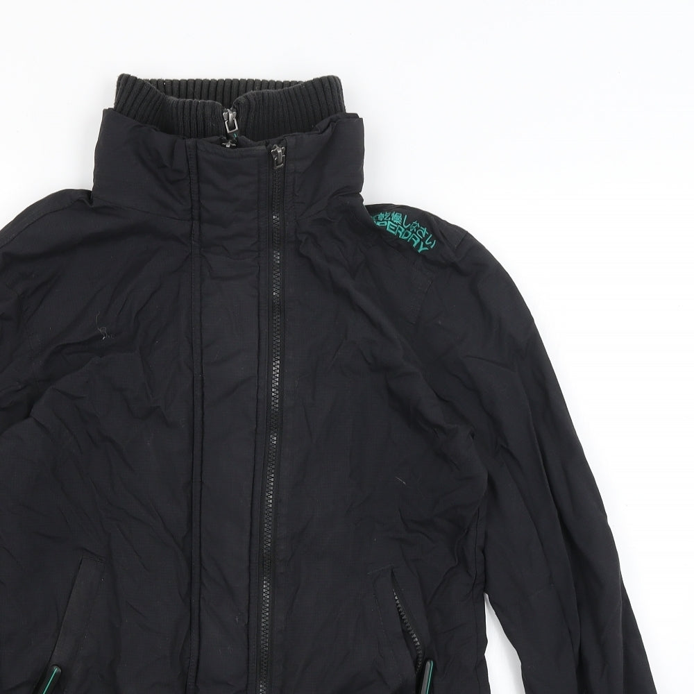Superdry Mens Black   Rain Coat Coat Size M
