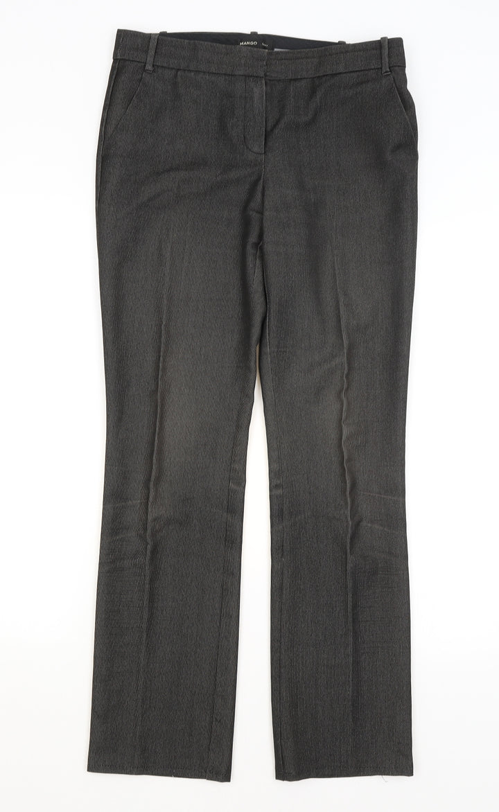 Mango Womens Grey Trousers Size 8 L29 in