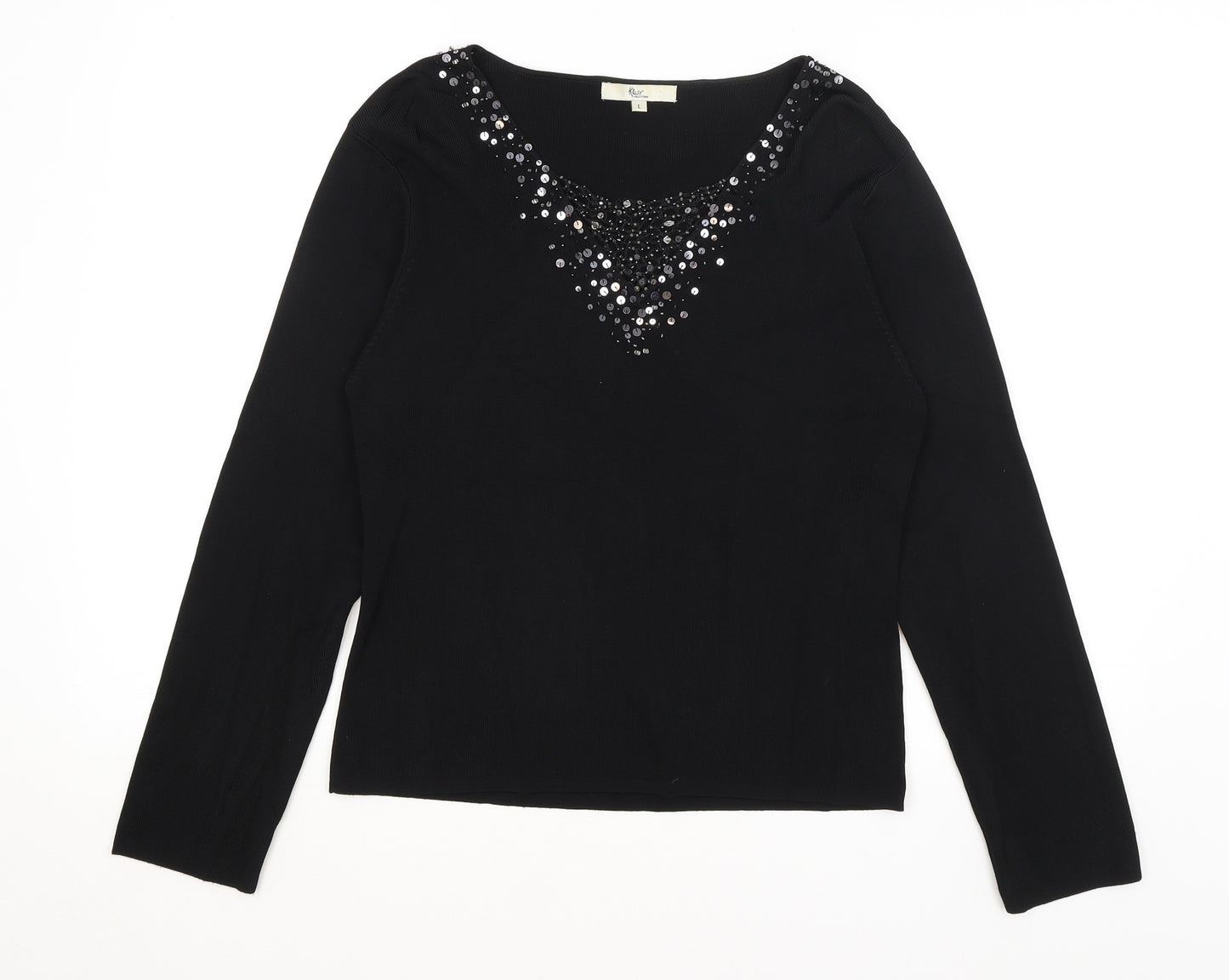 Klass Womens Black   Basic T-Shirt Size L
