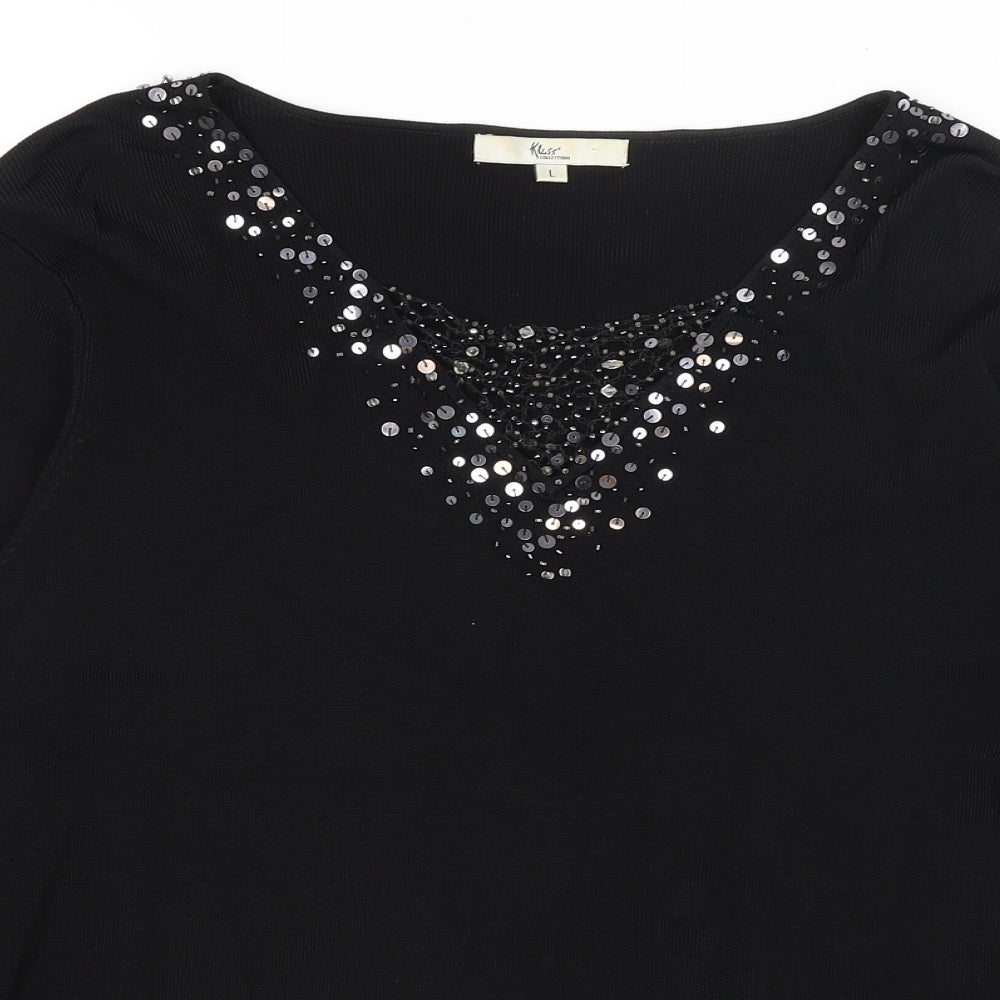 Klass Womens Black   Basic T-Shirt Size L