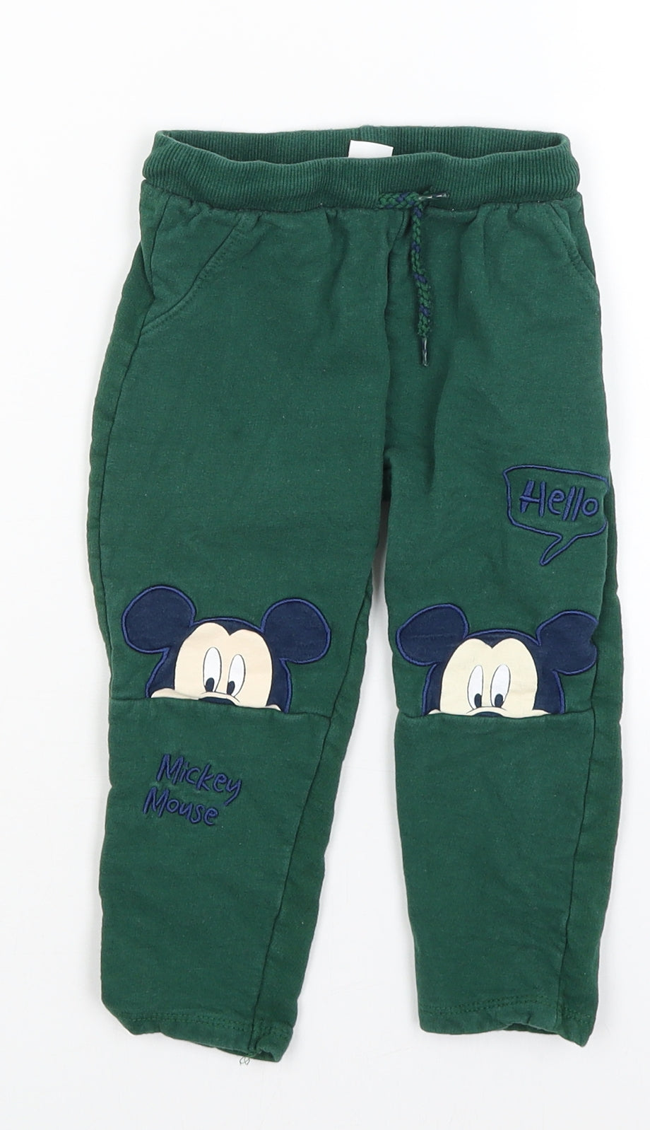 Disney Baby Boys Green   Sweatpants Trousers Size 3 Years - Mickey Mouse