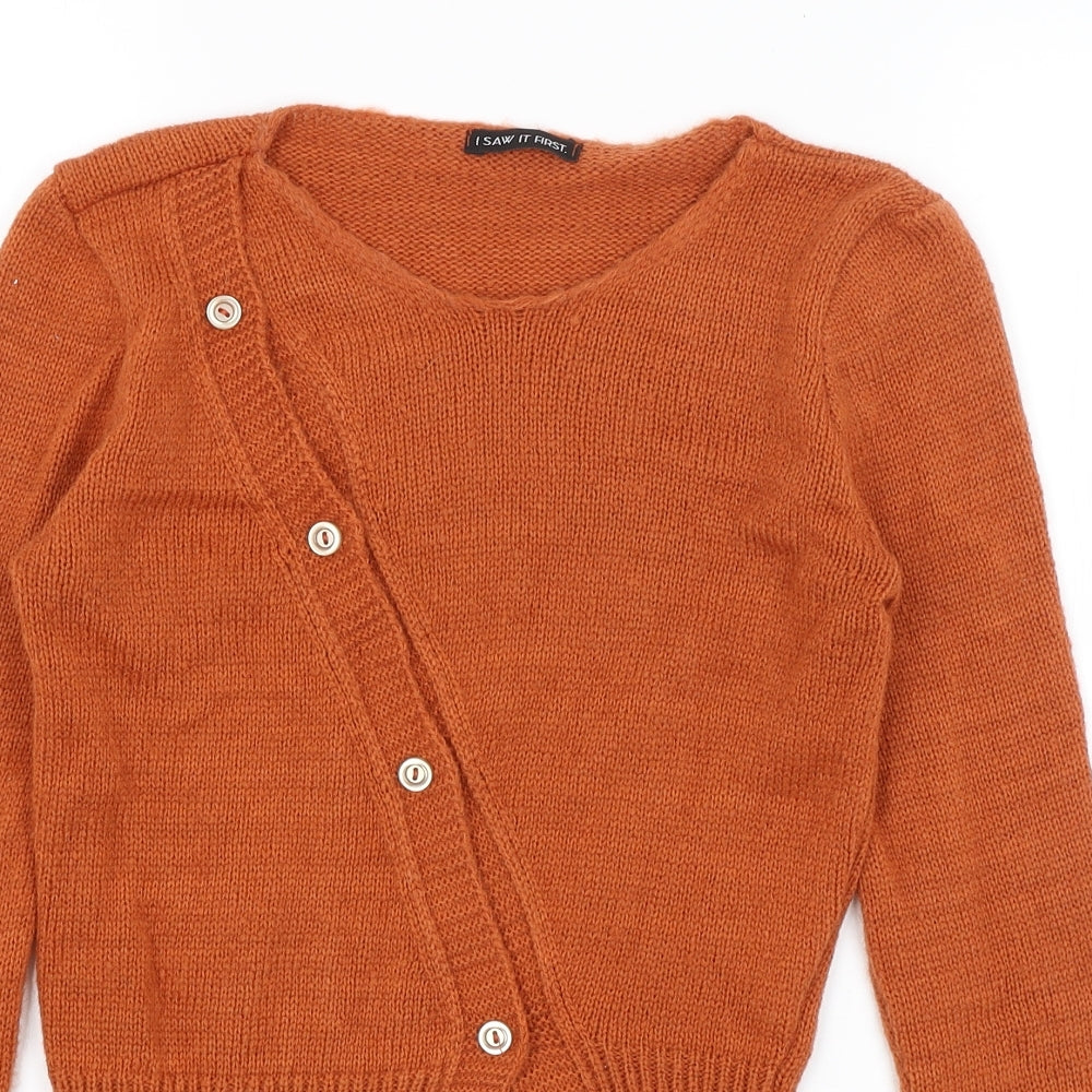 I SAW IT FIRST Womens Orange   Cardigan Jumper Size 8