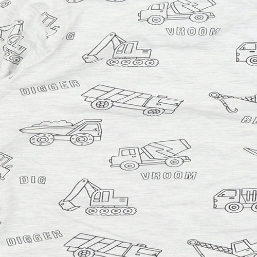 F7F Boys Grey   Basic T-Shirt Size 2-3 Years  - Diggers & Trucks