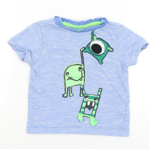 F&F Baby Blue   Basic T-Shirt Size 18-24 Months  - Monsters